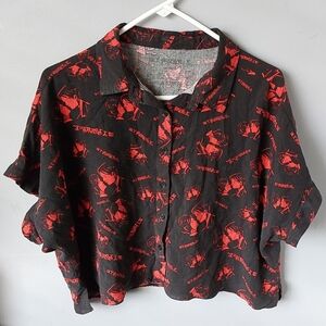 My Chemical Romance Three Cheers for Sweet Revenge woven Button Up Crop Top